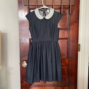 Kate Spade Denim Formal Holiday Dress with bling collar